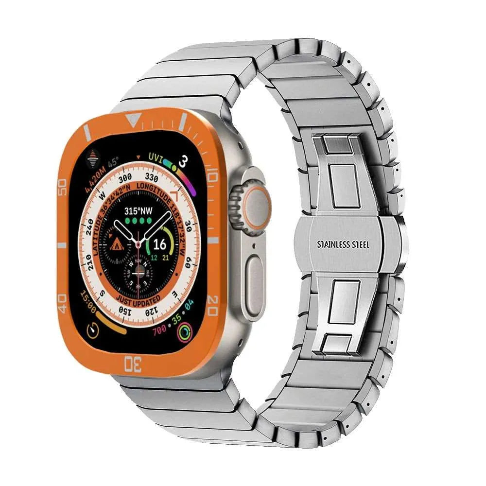 Tempered Glass Protective Bezel Frame for Apple Watch Ultra – 49mm Metal Cover-Tivra-Viva Timepiece