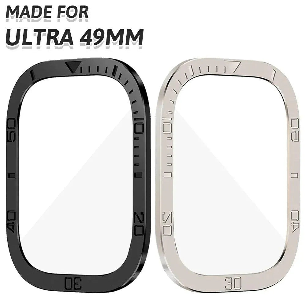 Tempered Glass Protective Bezel Frame for Apple Watch Ultra – 49mm Metal Cover-Tivra-Viva Timepiece