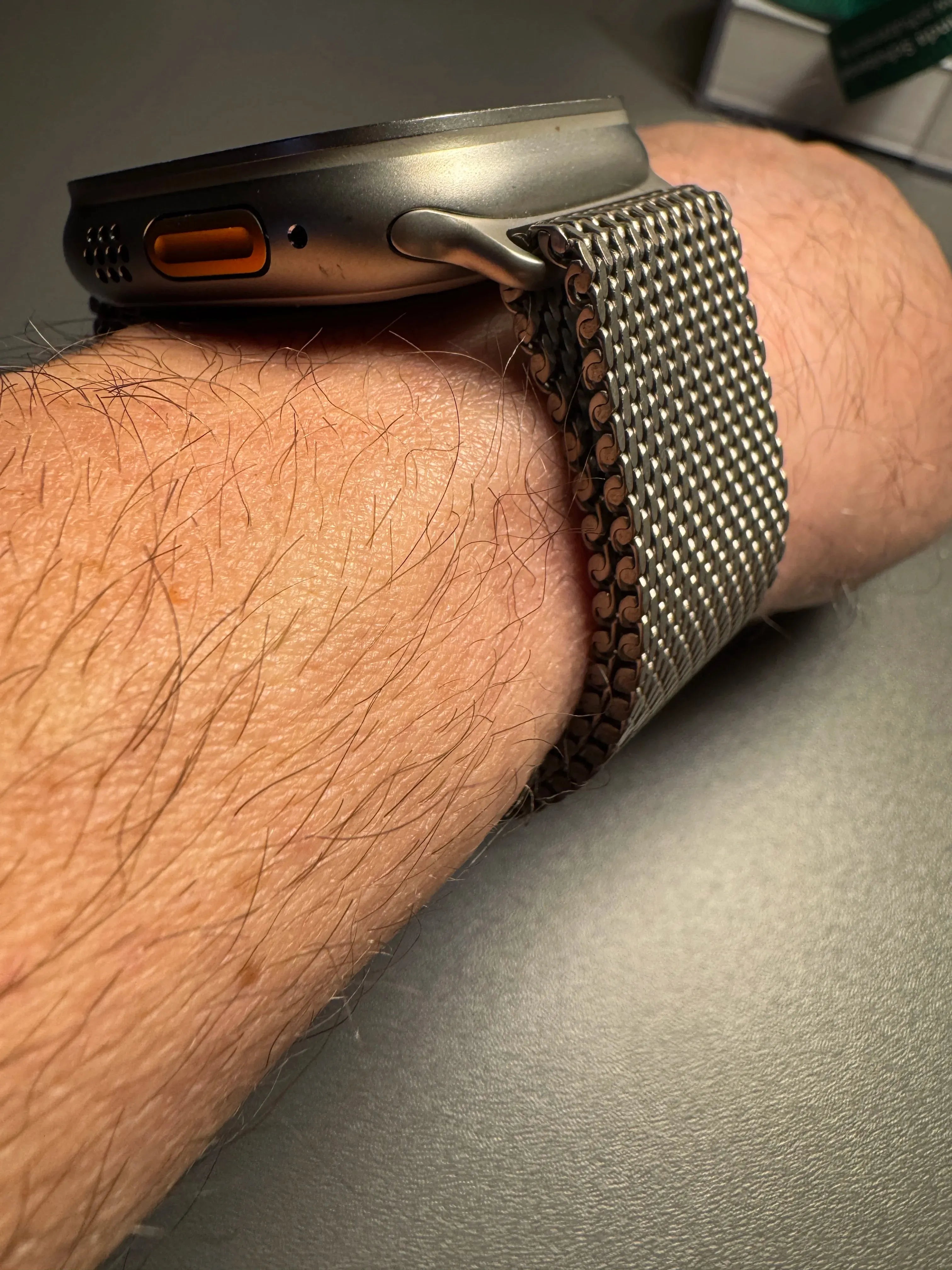 Titanium Milanese Mesh Band Compatible with Apple Watch 49mm – Parachute Buckle-Apple Watch Accessories-ModuLoop-Black-44 45 46 49MM-Viva Timepiece