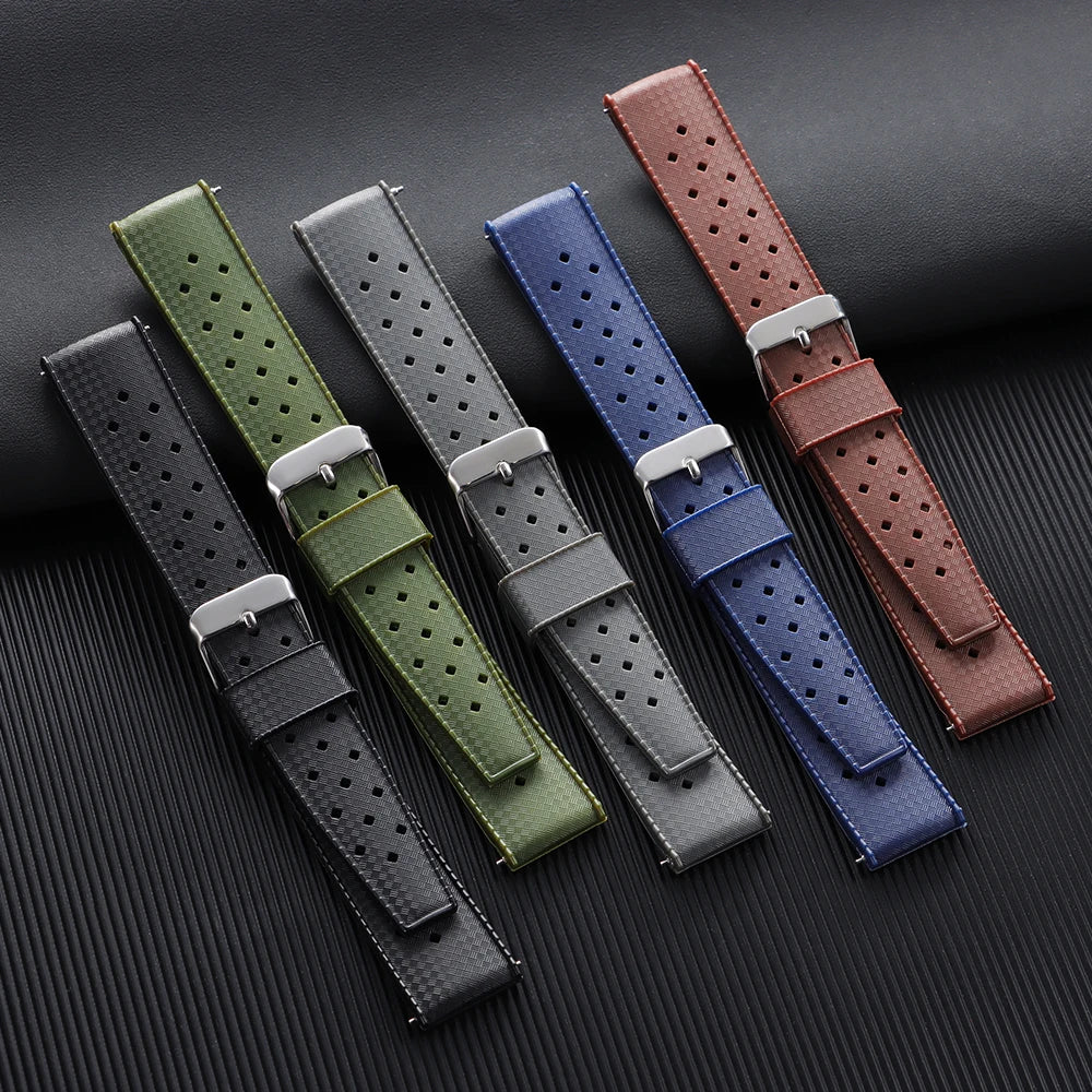Tropical Silicone Rubber Watch Strap – Quick Release, 20mm / 22mm-VivaStraps-Viva Timepiece