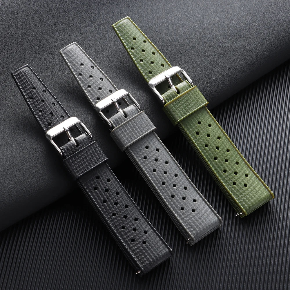 Tropical Silicone Rubber Watch Strap – Quick Release, 20mm / 22mm-VivaStraps-Viva Timepiece
