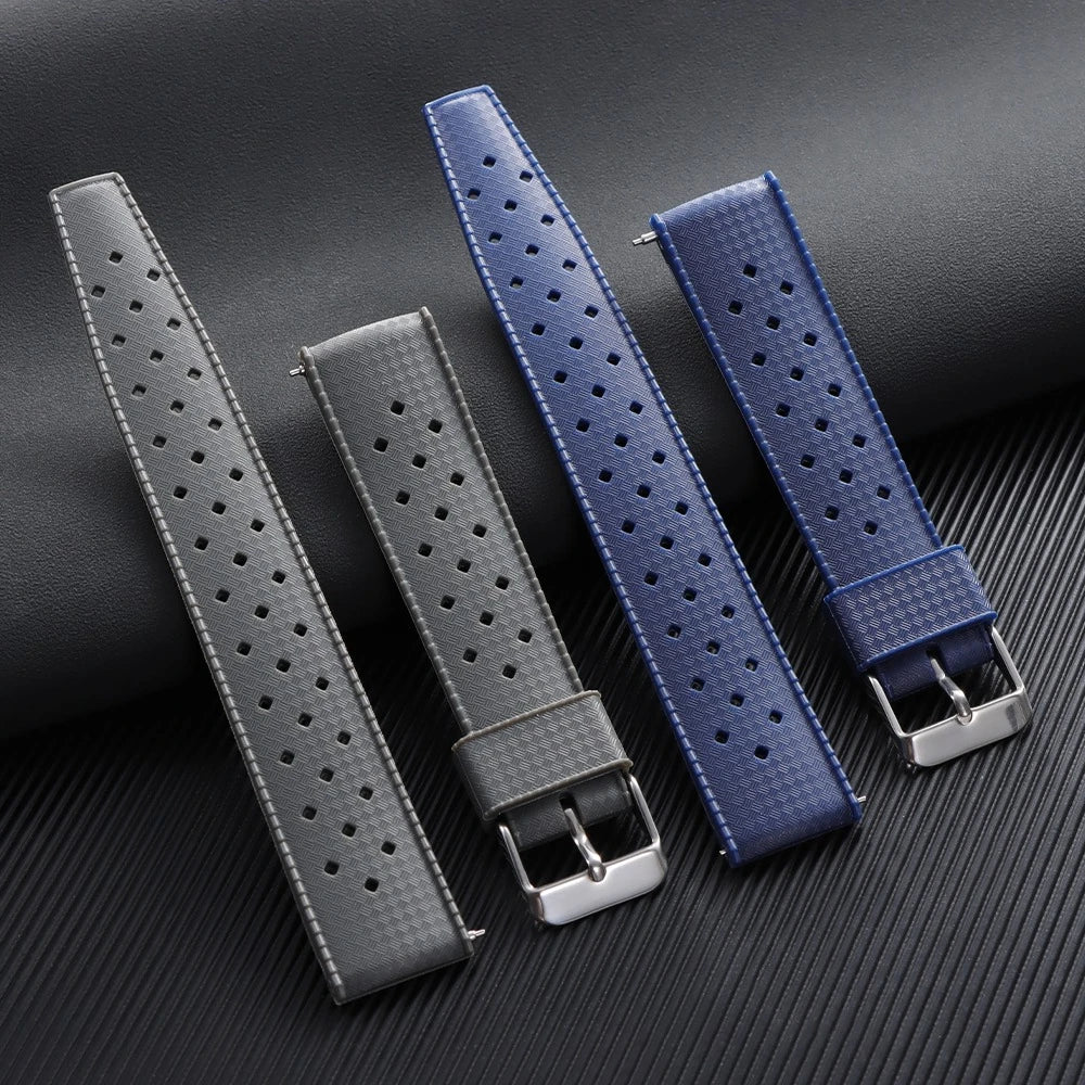 Tropical Silicone Rubber Watch Strap – Quick Release, 20mm / 22mm-VivaStraps-Viva Timepiece