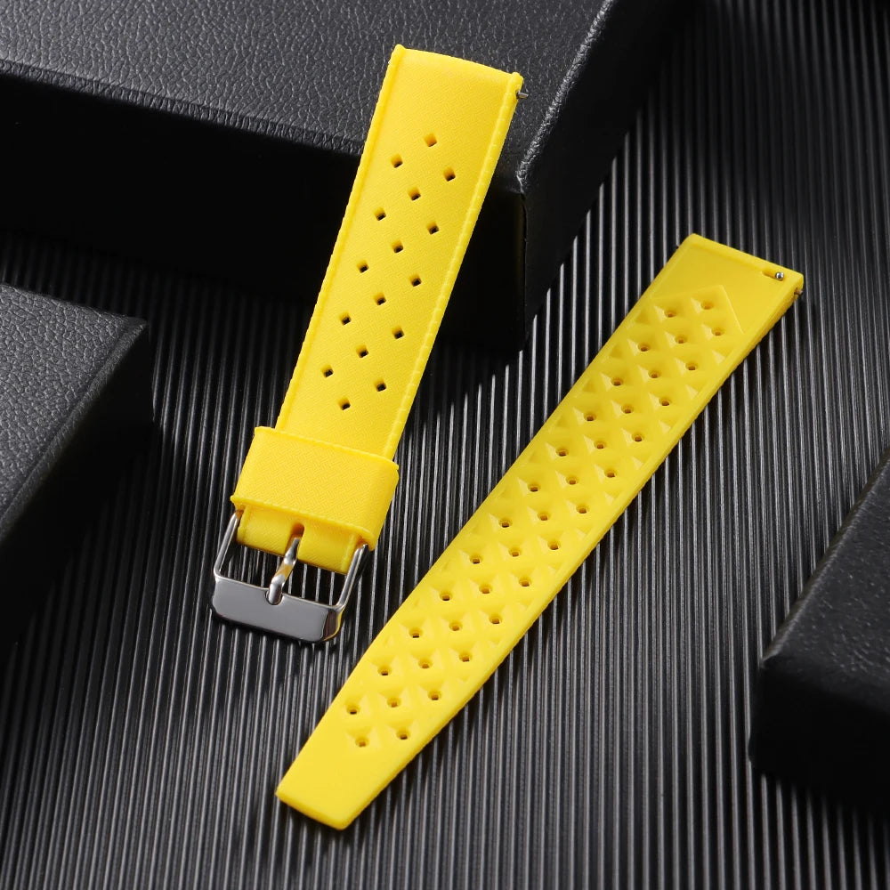 Tropical Silicone Rubber Watch Strap – Quick Release, 20mm / 22mm-VivaStraps-Viva Timepiece