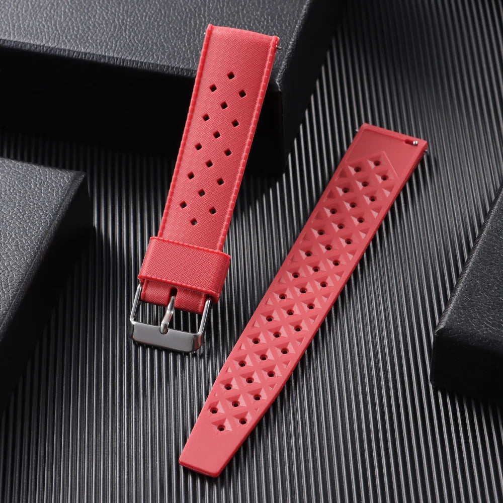 Tropical Silicone Rubber Watch Strap – Quick Release, 20mm / 22mm-VivaStraps-Viva Timepiece