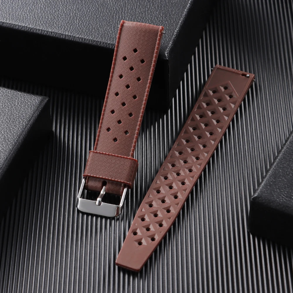 Tropical Silicone Rubber Watch Strap – Quick Release, 20mm / 22mm-VivaStraps-Viva Timepiece