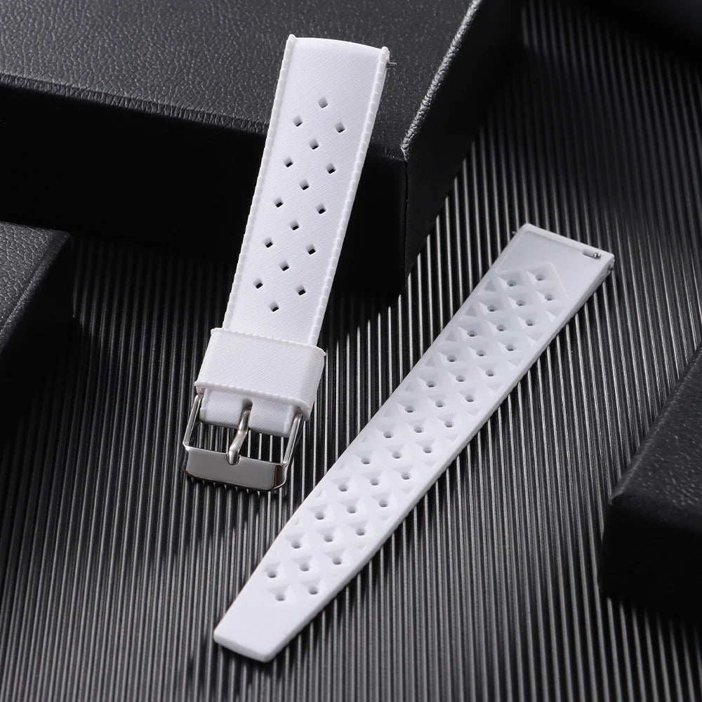 Tropical Silicone Rubber Watch Strap – Quick Release, 20mm / 22mm-VivaStraps-Viva Timepiece