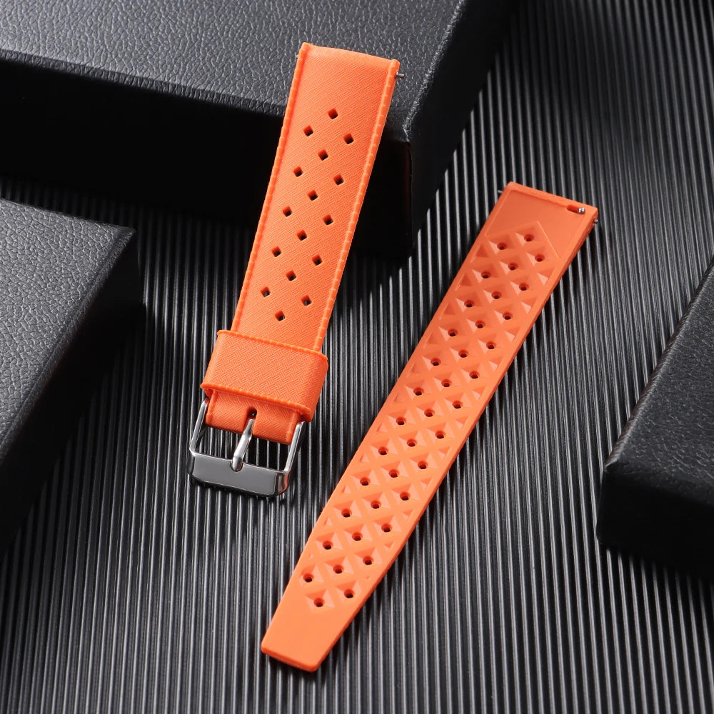 Tropical Silicone Rubber Watch Strap – Quick Release, 20mm / 22mm-VivaStraps-Viva Timepiece