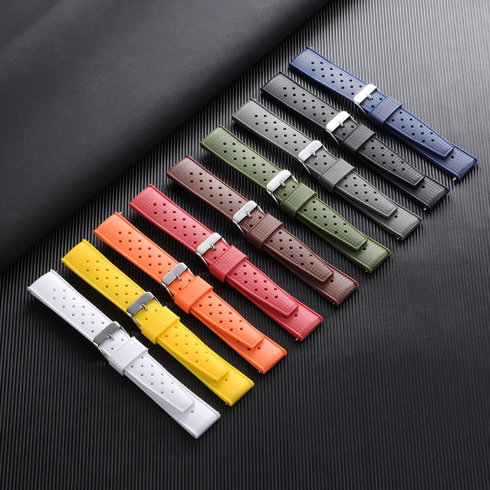 Tropical Silicone Rubber Watch Strap – Quick Release, 20mm / 22mm-VivaStraps-Viva Timepiece