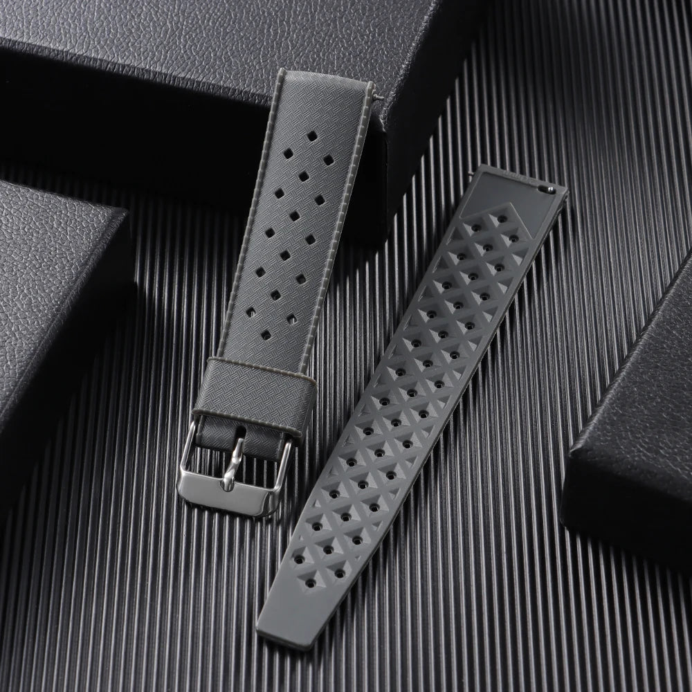 Tropical Silicone Rubber Watch Strap – Quick Release, 20mm / 22mm-VivaStraps-Viva Timepiece