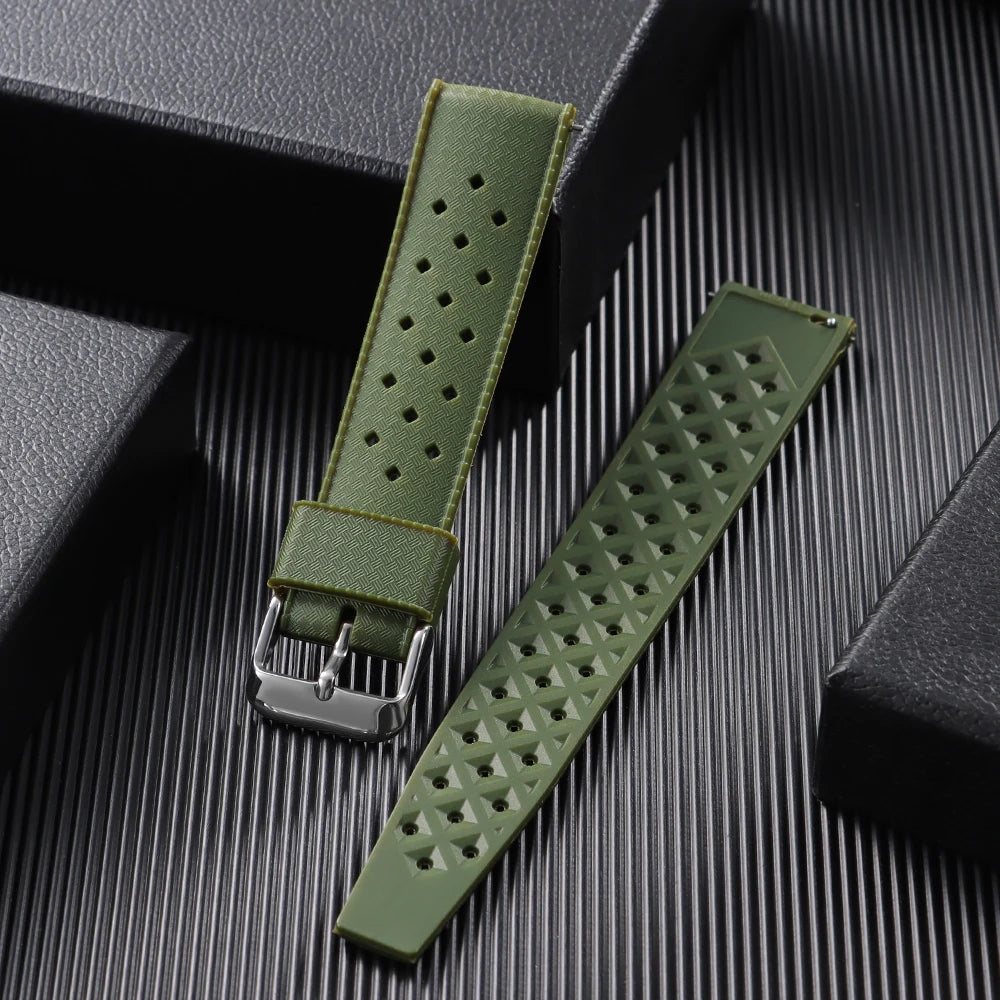 Tropical Silicone Rubber Watch Strap – Quick Release, 20mm / 22mm-VivaStraps-Viva Timepiece