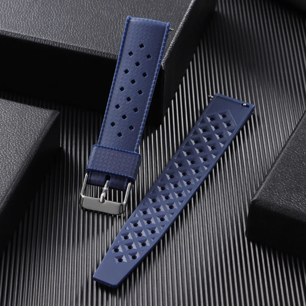 Tropical Silicone Rubber Watch Strap – Quick Release, 20mm / 22mm-VivaStraps-Viva Timepiece