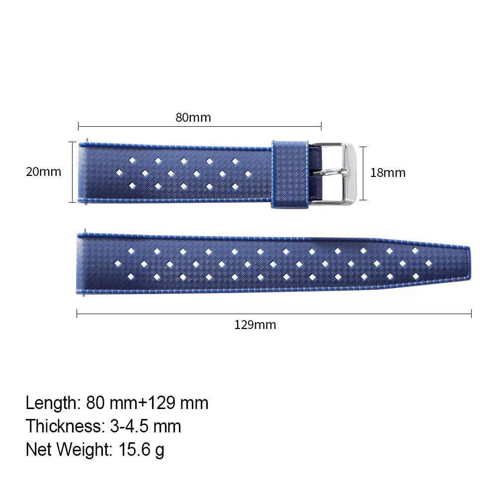 Tropical Silicone Rubber Watch Strap – Quick Release, 20mm / 22mm-VivaStraps-Viva Timepiece