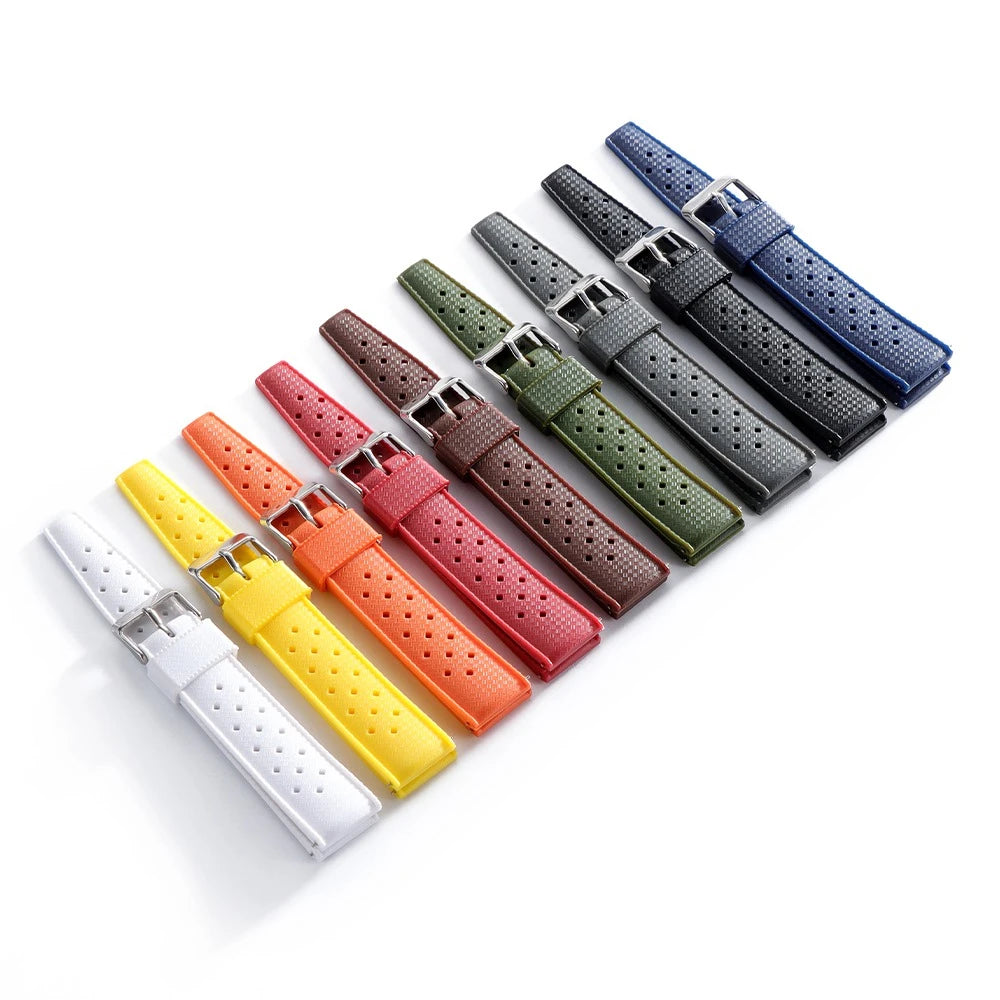 Tropical Silicone Rubber Watch Strap – Quick Release, 20mm / 22mm-VivaStraps-Viva Timepiece