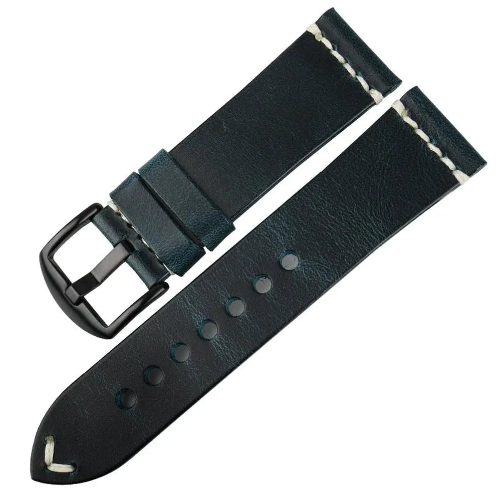 Vintage Oil Wax Cow Leather Watch Strap for Traditional Watches (20mm / 22mm / 24mm)-VivaStraps-Viva Timepiece