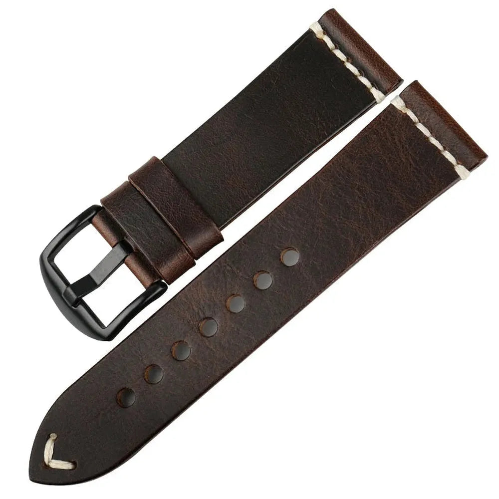 Vintage Oil Wax Cow Leather Watch Strap for Traditional Watches (20mm / 22mm / 24mm)-VivaStraps-Viva Timepiece