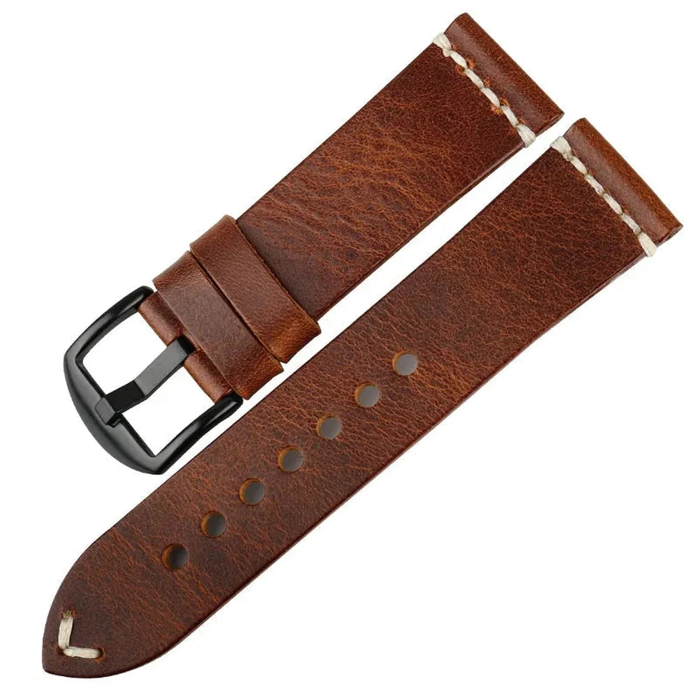Vintage Oil Wax Cow Leather Watch Strap for Traditional Watches (20mm / 22mm / 24mm)-VivaStraps-Viva Timepiece