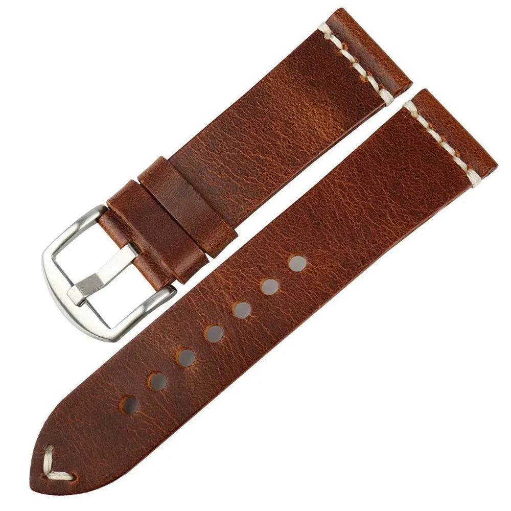Vintage Oil Wax Cow Leather Watch Strap for Traditional Watches (20mm / 22mm / 24mm)-VivaStraps-Viva Timepiece