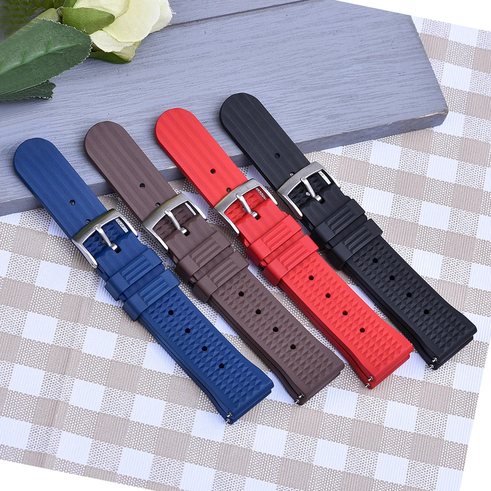 Waffle FKM Rubber Watch Strap – Quick Release, 20mm / 22mm-Straptique-Viva Timepiece