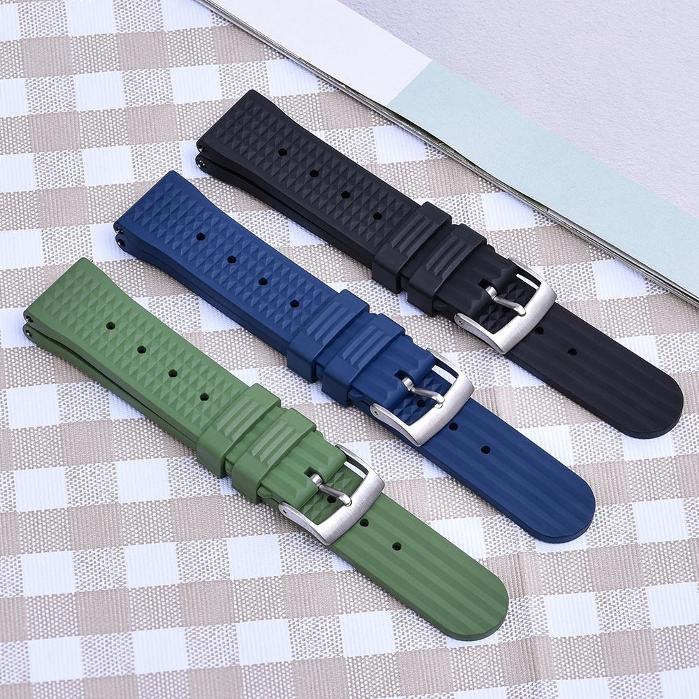 Waffle FKM Rubber Watch Strap – Quick Release, 20mm / 22mm-Straptique-Viva Timepiece