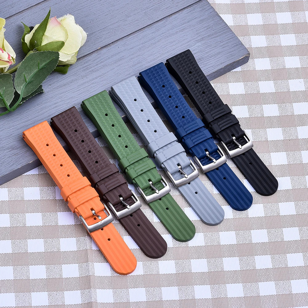 Waffle FKM Rubber Watch Strap – Quick Release, 20mm / 22mm-Straptique-Viva Timepiece