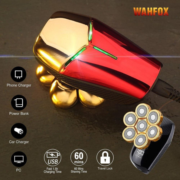 WAHFOX 7D Floating Head Waterproof Electric Razor Viva Timepiece