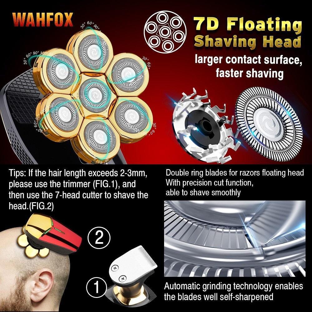 WAHFOX 7D Floating Head Waterproof Electric Razor Viva Timepiece