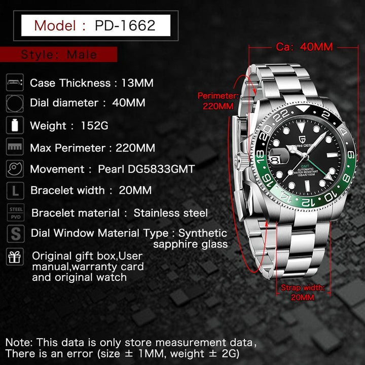 Pagani Design GMT Master II Sprite Left Handed Viva Timepiece