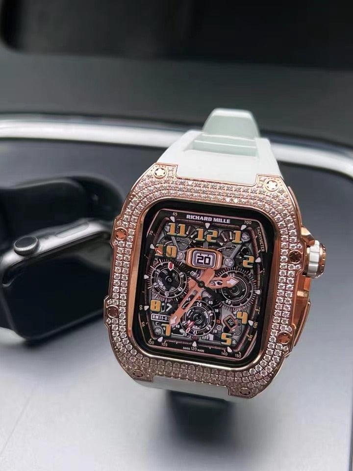The Eco X Iced Out Edition Metal Apple Watch Cases - Watches Accessories - Apple Watch Case - Viva Timepiece